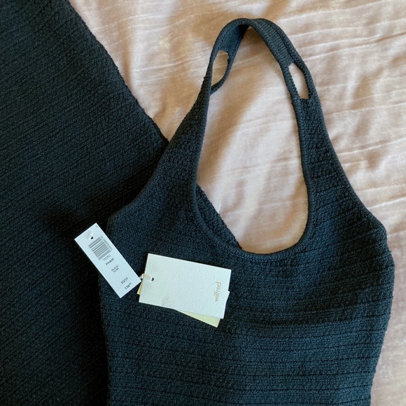 Wilfred Phair knit halter midi dress in BLACK - Picture 6 of 13